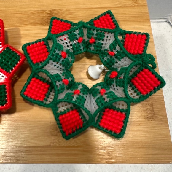 Vintage Christmas Ornaments Handmade. Retro Christmas Decor! Kitschy Red / Green - Picture 7 of 8